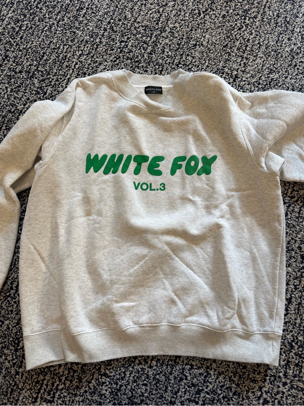 Vol.3 Crewneck Sweater - Light Gray with Green Logo Womenβs